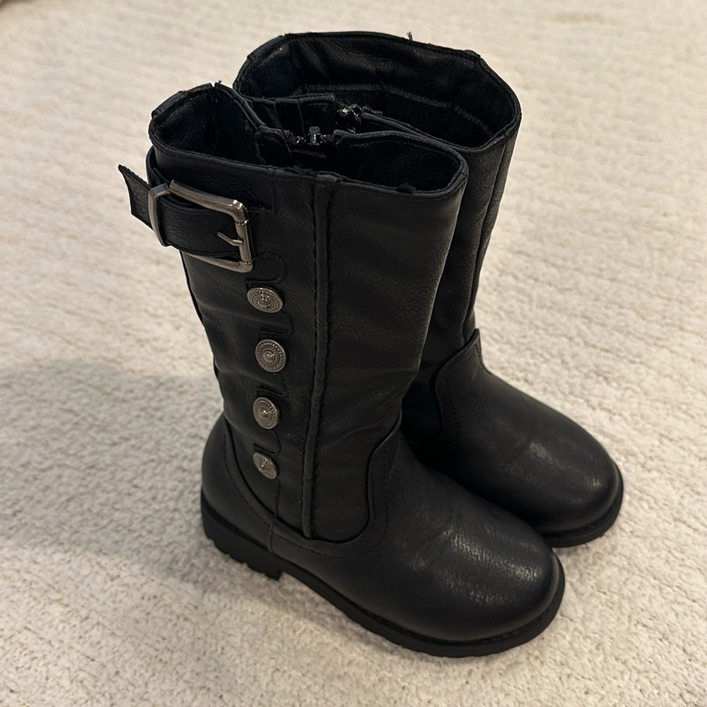 Kids tall black boots toddler size 8